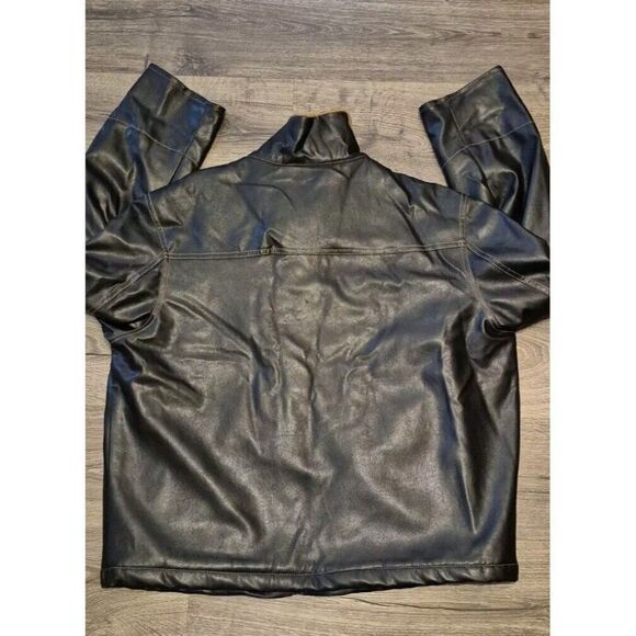 Columbia Men’s Leather Jacket Fur Lining Brown Bomber Sportswear Coat Size XL - Picture 2 of 7